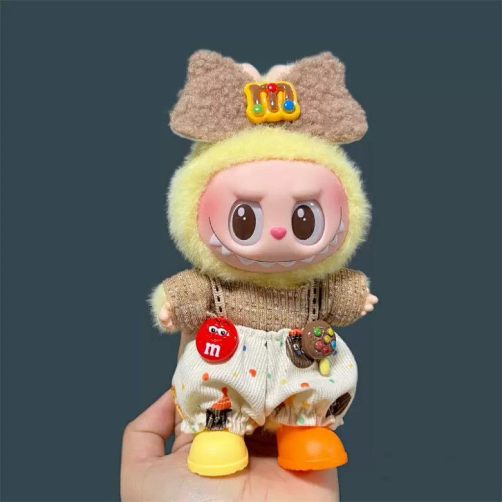 Labubu Clothing – Sherling Bunny Hood & Charm-Accented Corduroy Shorts